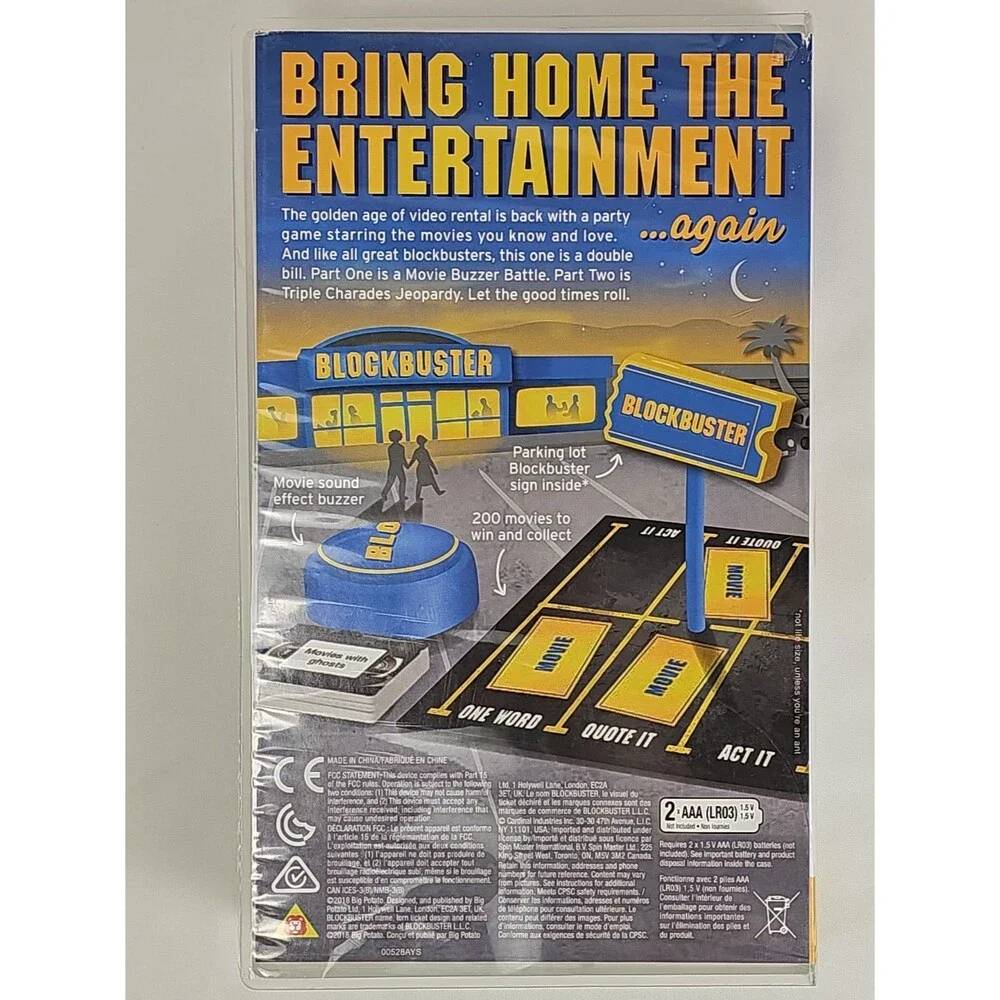 BLOCKBUSTER Party Board Game Movie Trivia Sealed New Big Potato Games 2018